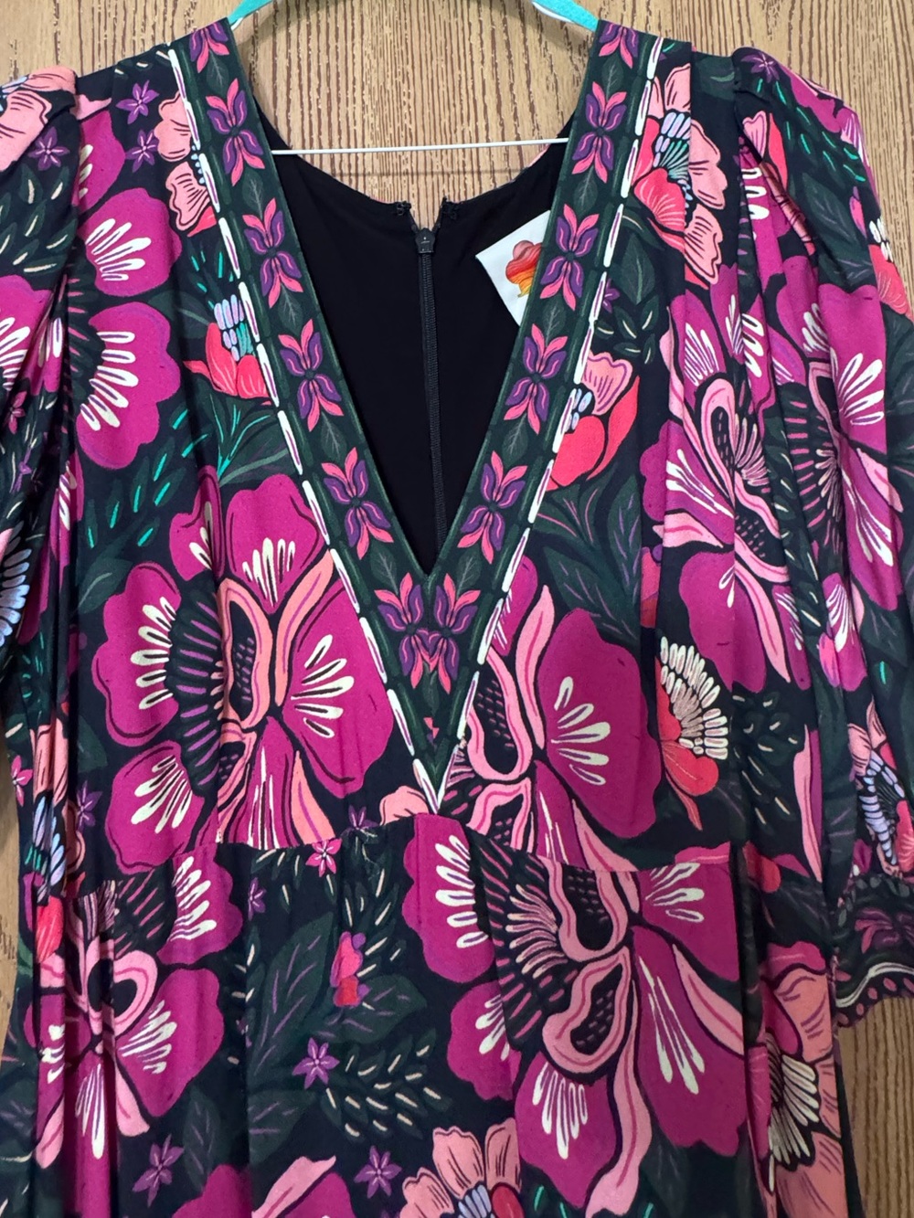 Farm Rio Floral Print Puff Sleeve Dress - Picture 4 of 16